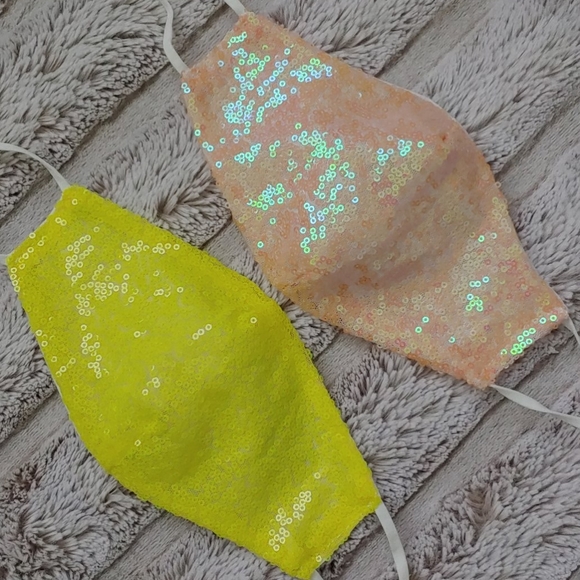 Accessories - 2-pack Peach Mermaid & Lemon sparkle face masks